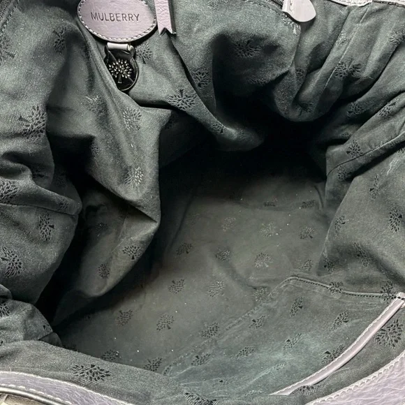 Mulberry Alexa Regular Slate Gray Lilac Leather Gunmetal Authenticated COA - Picture 12 of 16